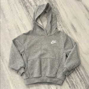 Nike Kids Fleece Pullover Hoodie Sweatshirt sz Medium 5-6 in Grey